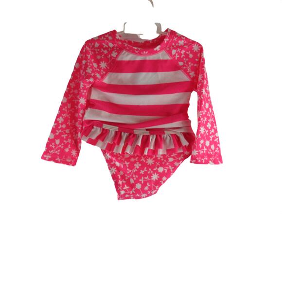 Cat and Jack Stripe and floral Swim suite - Picture 1 of 3